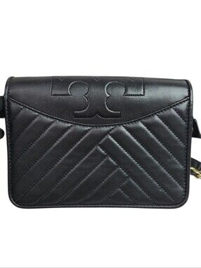 Tory Burch Alexa Combo Quilted Black Leather Crossbody Bag